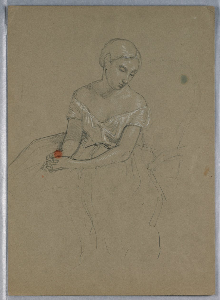 Dibujo, Estudio para "Recepción de Martha Washington", 1860 de Daniel Huntington
