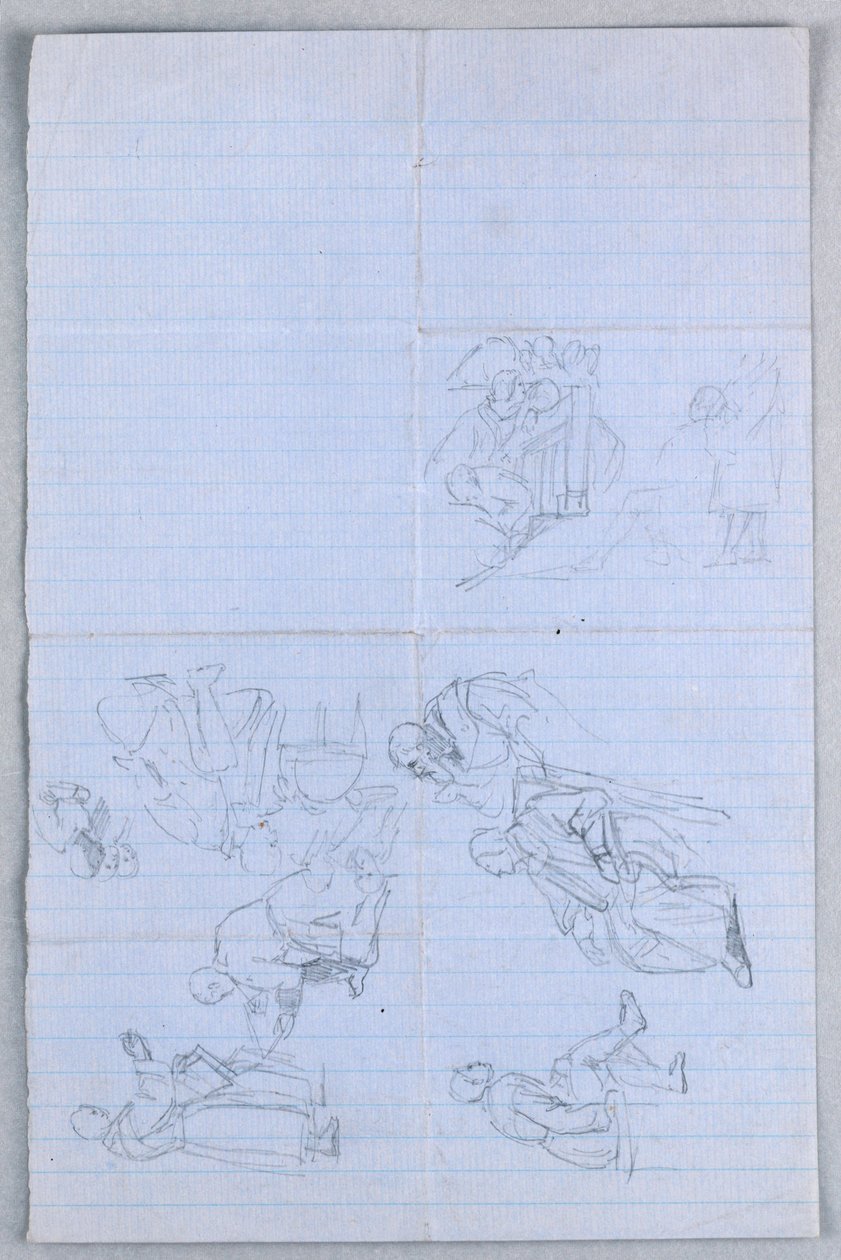 Dibujo, Estudio para "Grupo científico", 1858 de Daniel Huntington