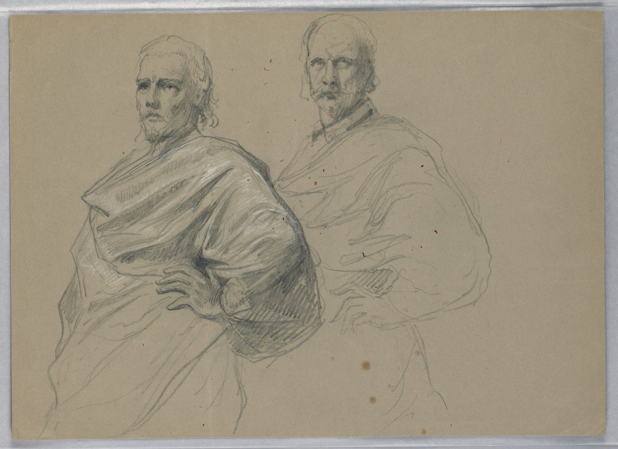 Dibujo, Estudio para "Tiziano mostrando, 1871-72 de Daniel Huntington