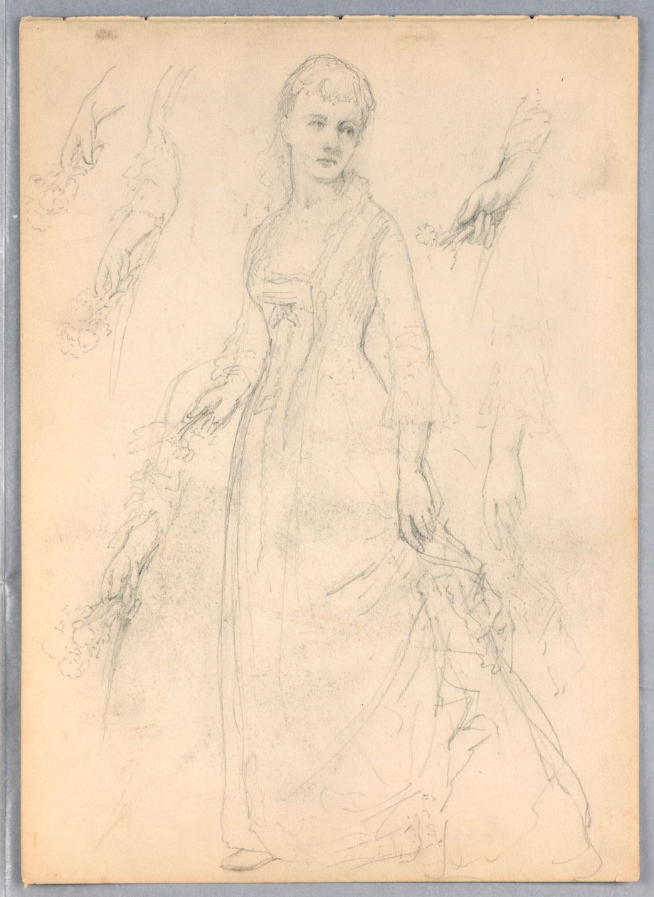 Dibujo, Estudio para "Tiziano mostrando, 1872 de Daniel Huntington