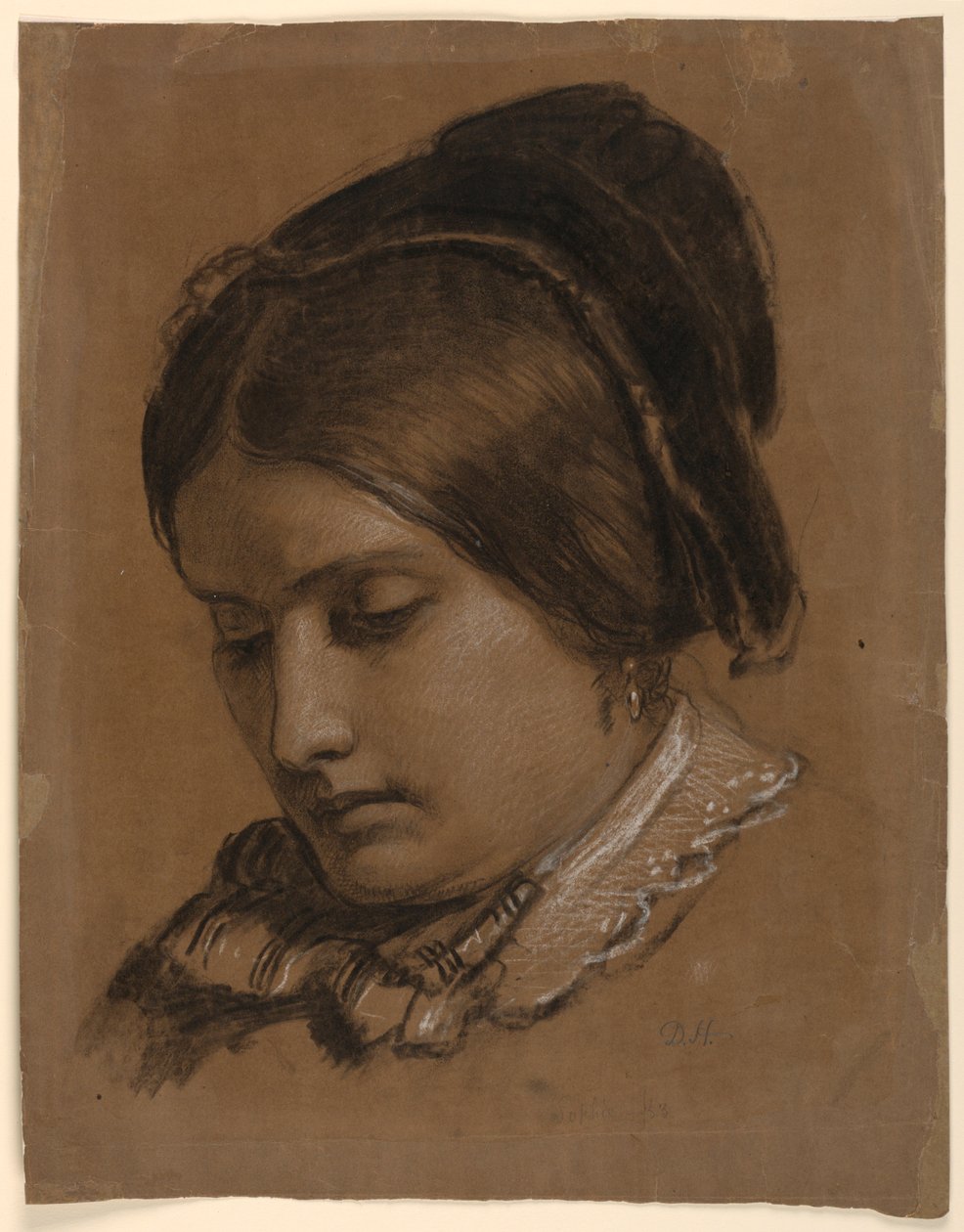 Dibujo, La mujer del artista Sophie, 1853 de Daniel Huntington