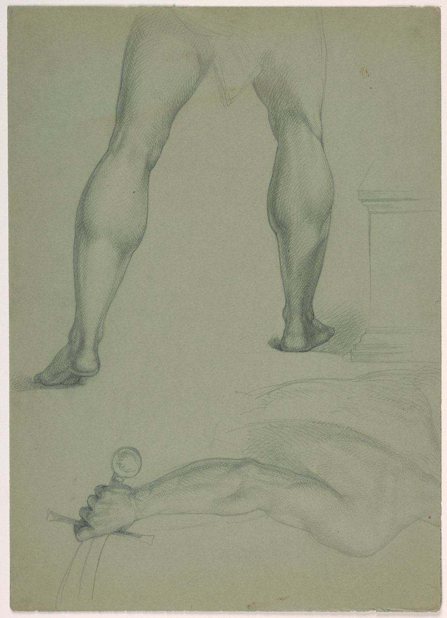 Dibujo, Dos estudios anatómicos, ca. 1850 de Daniel Huntington