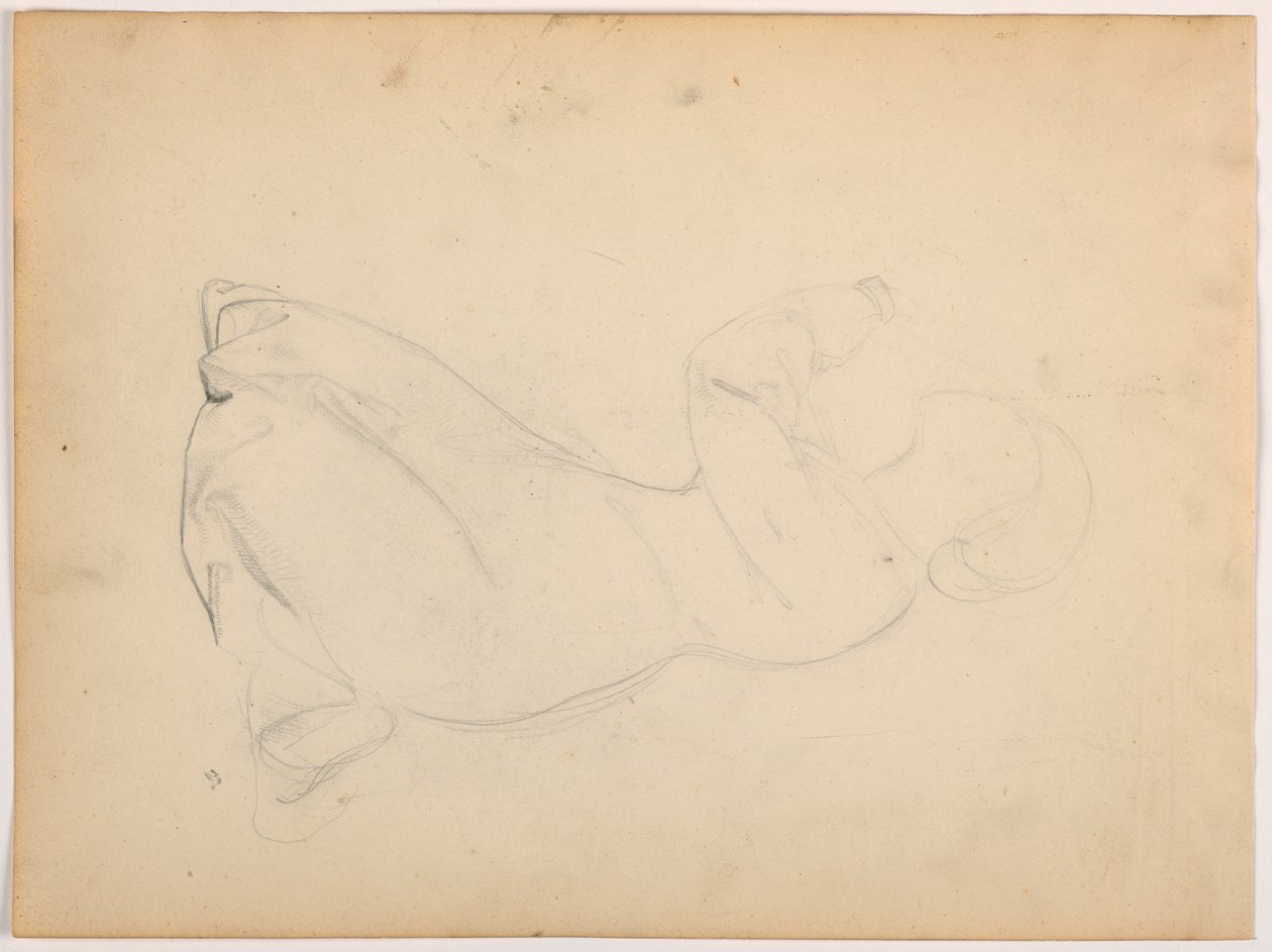 Dibujo, Mujer arrodillada, ca. 1852 de Daniel Huntington