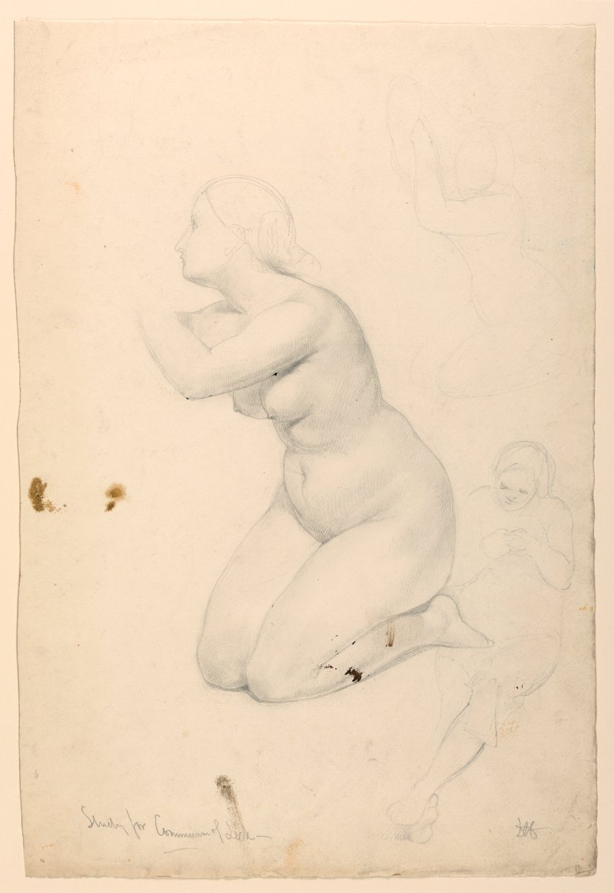 Estudio de figura para "Comunión de los enfermos" de Daniel Huntington