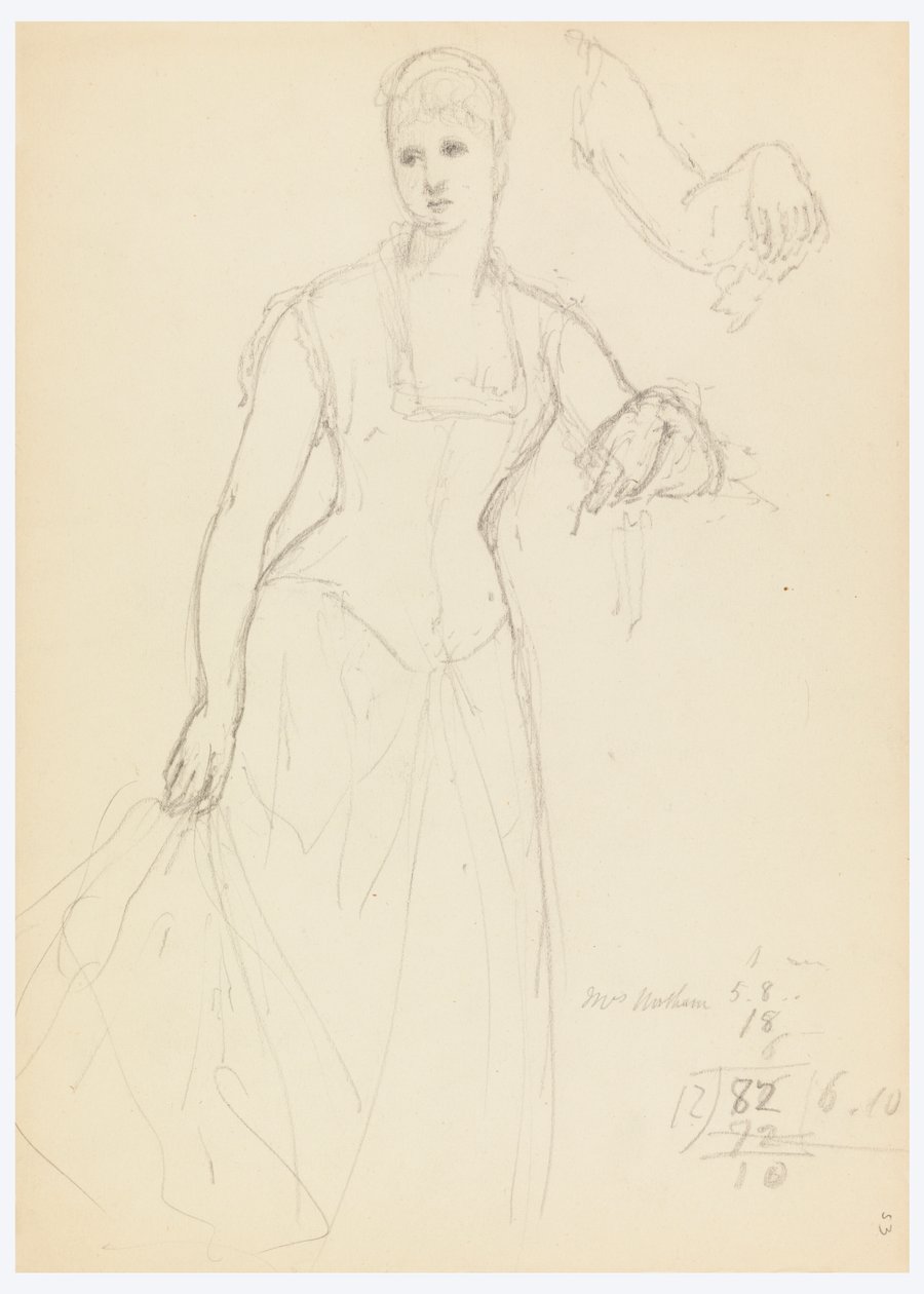 Boceto para un Retrato de Bella Worsham de Daniel Huntington