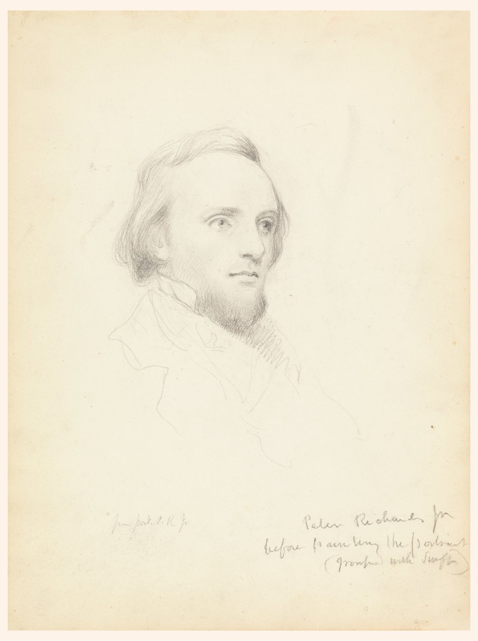 Boceto de la cabeza de Peter Richards para su retrato de Daniel Huntington