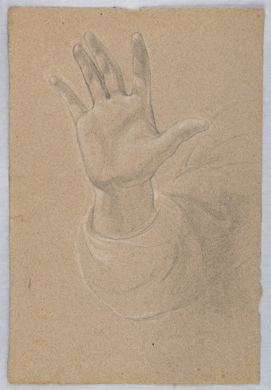 Estudio de mano para "Mártires cristianos tempranos" de Daniel Huntington