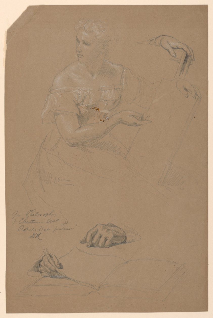 Estudio de mujer para "Filosofía y arte cristiano" de Daniel Huntington