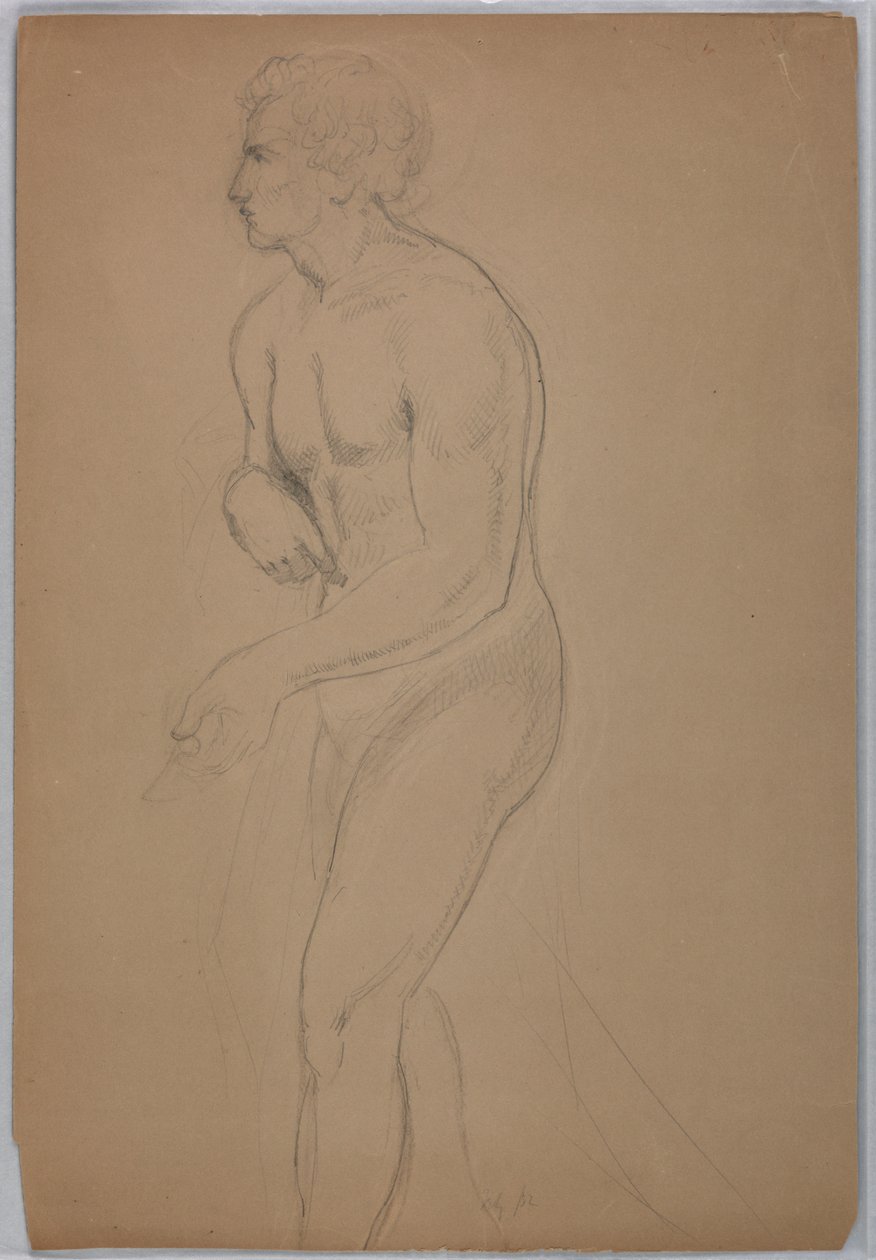 Estudio de un desnudo masculino para "El tributo" de Daniel Huntington
