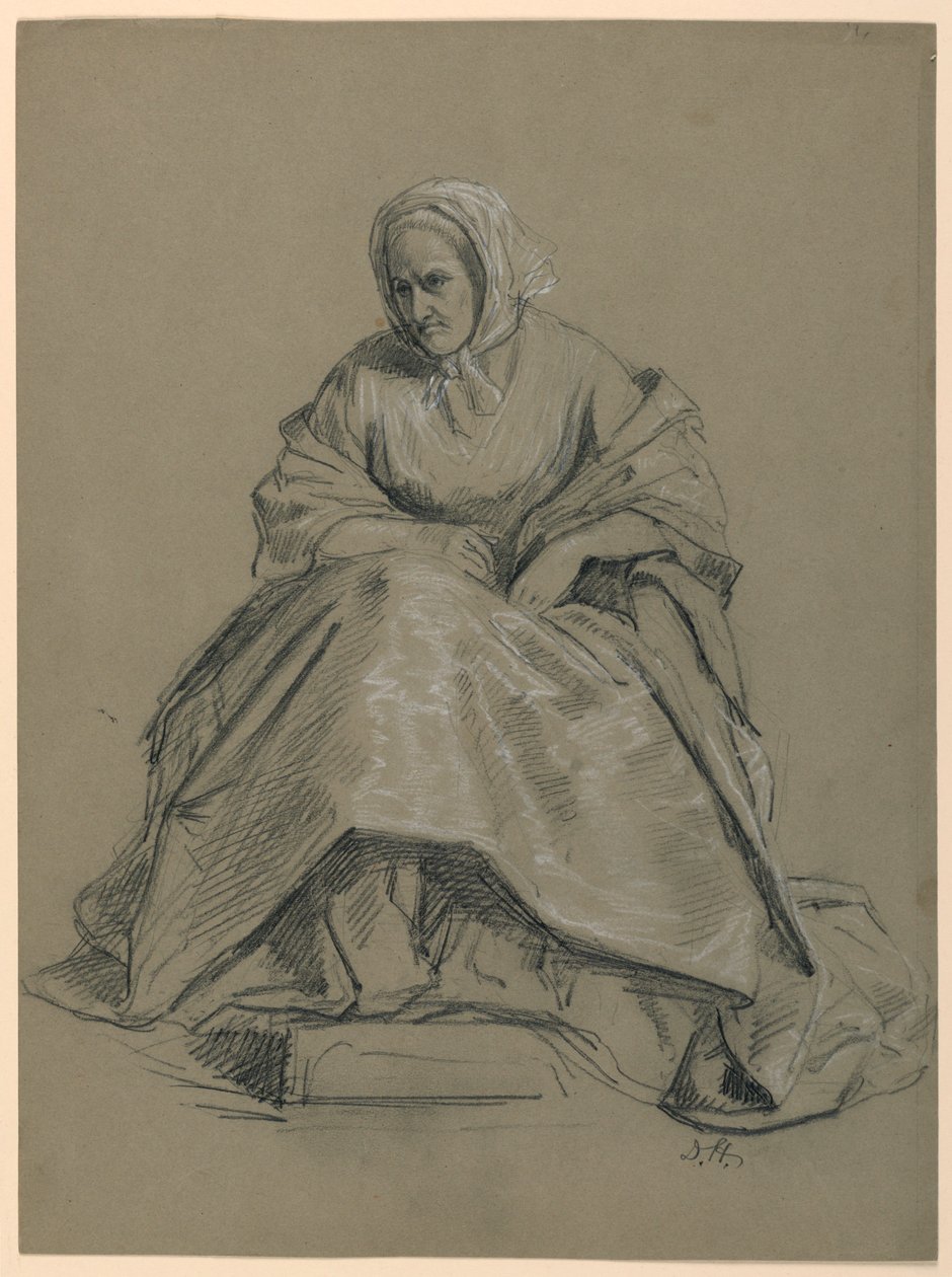 Estudio de una Mujer Sentada para "La Corte Republicana" (Día de Recepción de Lady Washington) de Daniel Huntington