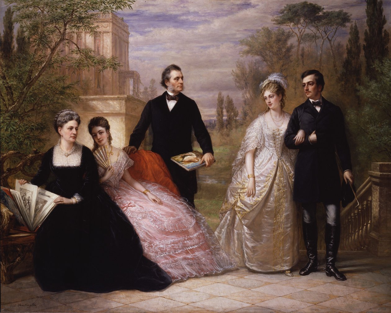 La familia Field en un jardín de Daniel Huntington