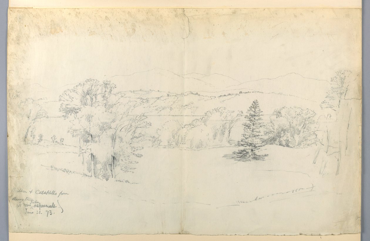 El río Hudson y Catskills desde Barrytown de Daniel Huntington