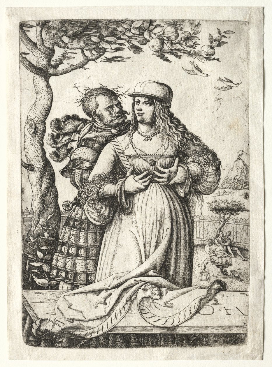 Soldier embracing a woman de Daniel I Hopfer
