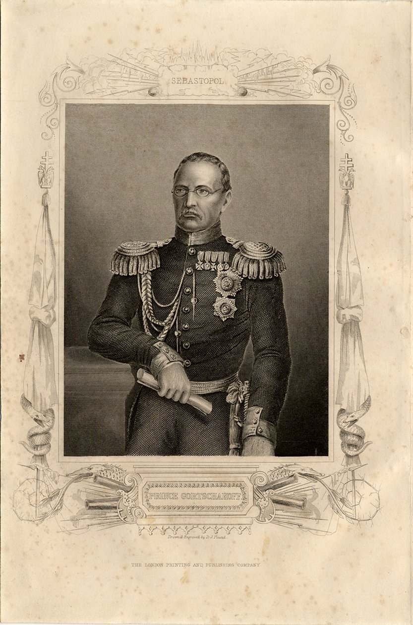 Retrato del Príncipe Mikhail Dmitrievich Gorchakov 1795-1861, 1856 de Daniel John Pound