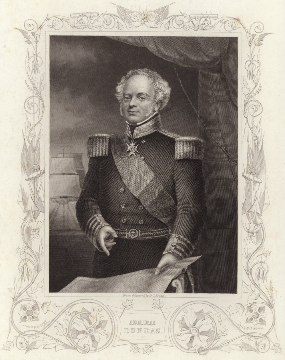 Almirante Dundas (grabado) de Daniel John. Pound