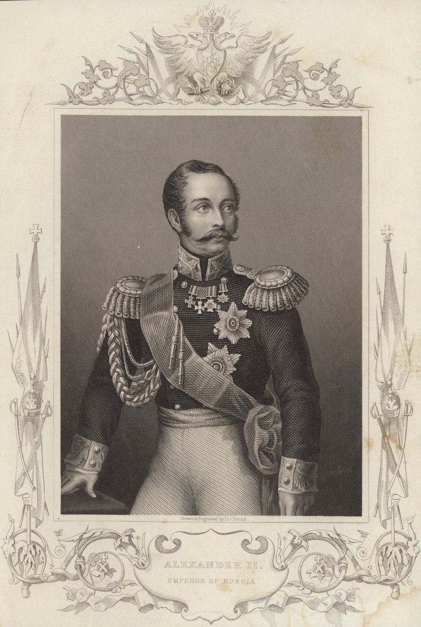 Alejandro II, Emperador de Rusia (18181881) (grabado) de Daniel John. Pound