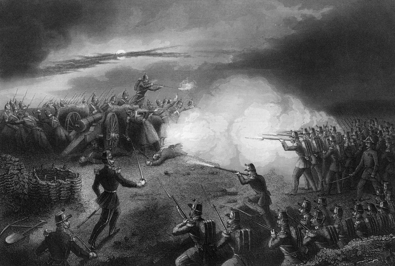 Ataque y repulsión de los rusos, antes de Sebastopol, Guerra de Crimea, 1857 de Daniel John Pound
