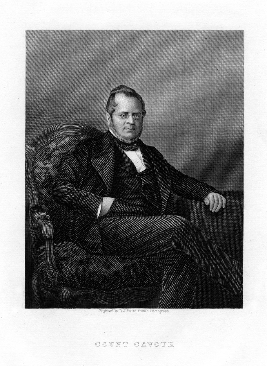 Conde Camillo Benso di Cavour, político italiano, siglo XIX de Daniel John Pound