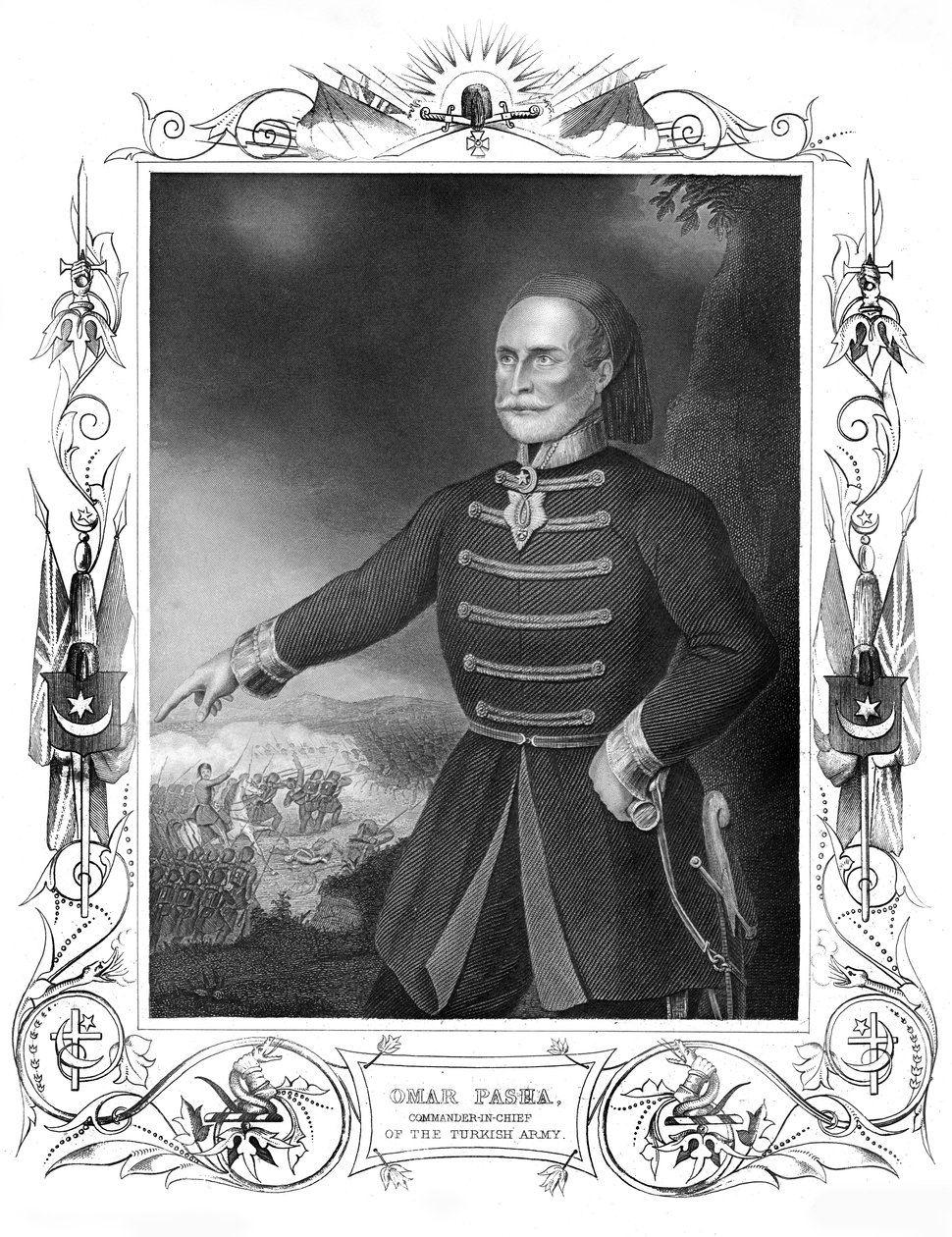 Omar Pasha, comandante en jefe del ejército turco del siglo XIX de Daniel John Pound