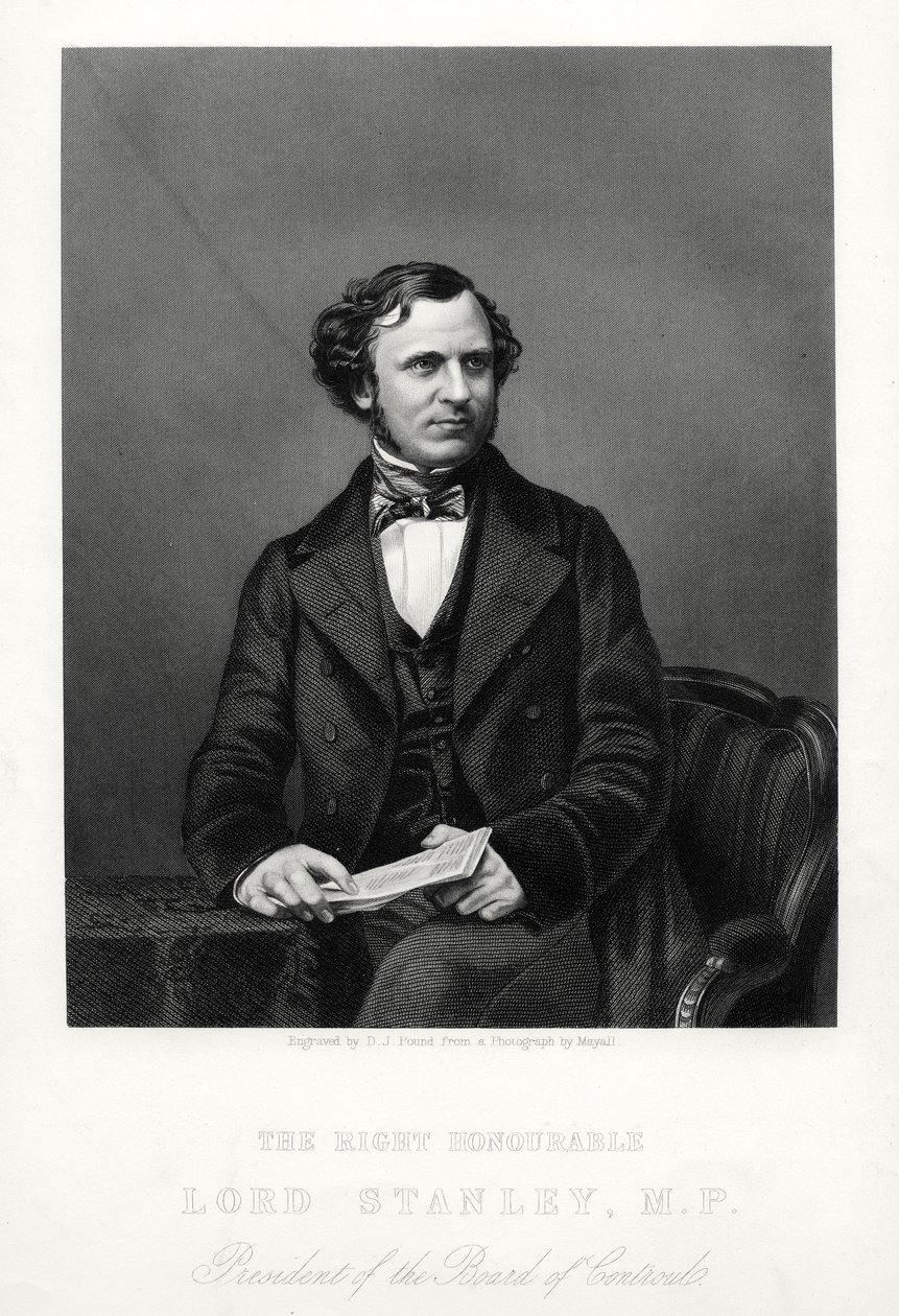 El Muy Honorable Edward Henry Stanley, 15º Conde de Derby, estadista británico, c1880 de Daniel John Pound