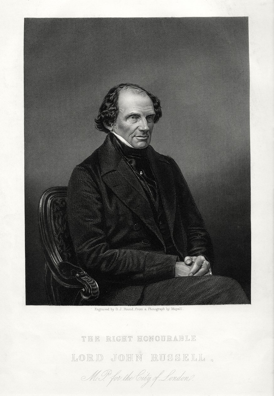 El Muy Honorable John Russell, 1er Conde Russell, estadista liberal británico, c1880 de Daniel John Pound