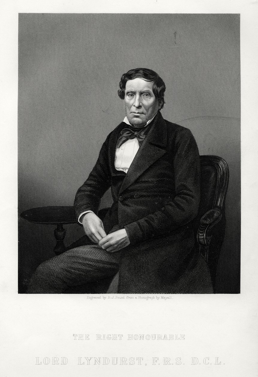 El Muy Honorable John Singleton Copley, Lord Canciller y político, c1880 de Daniel John Pound