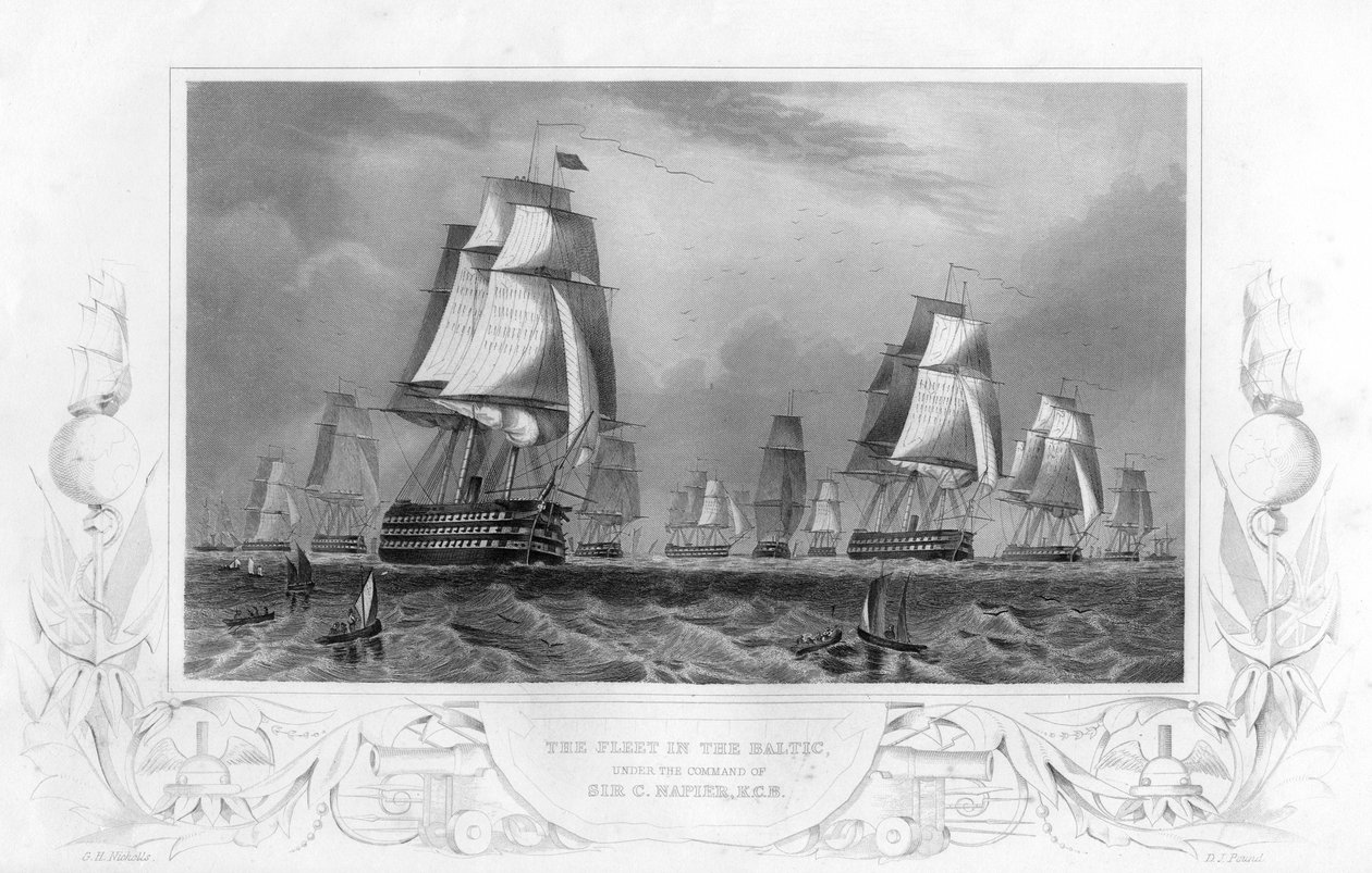 La flota en el Báltico, bajo el mando de Sir Charles Napier, 1857 de Daniel John Pound
