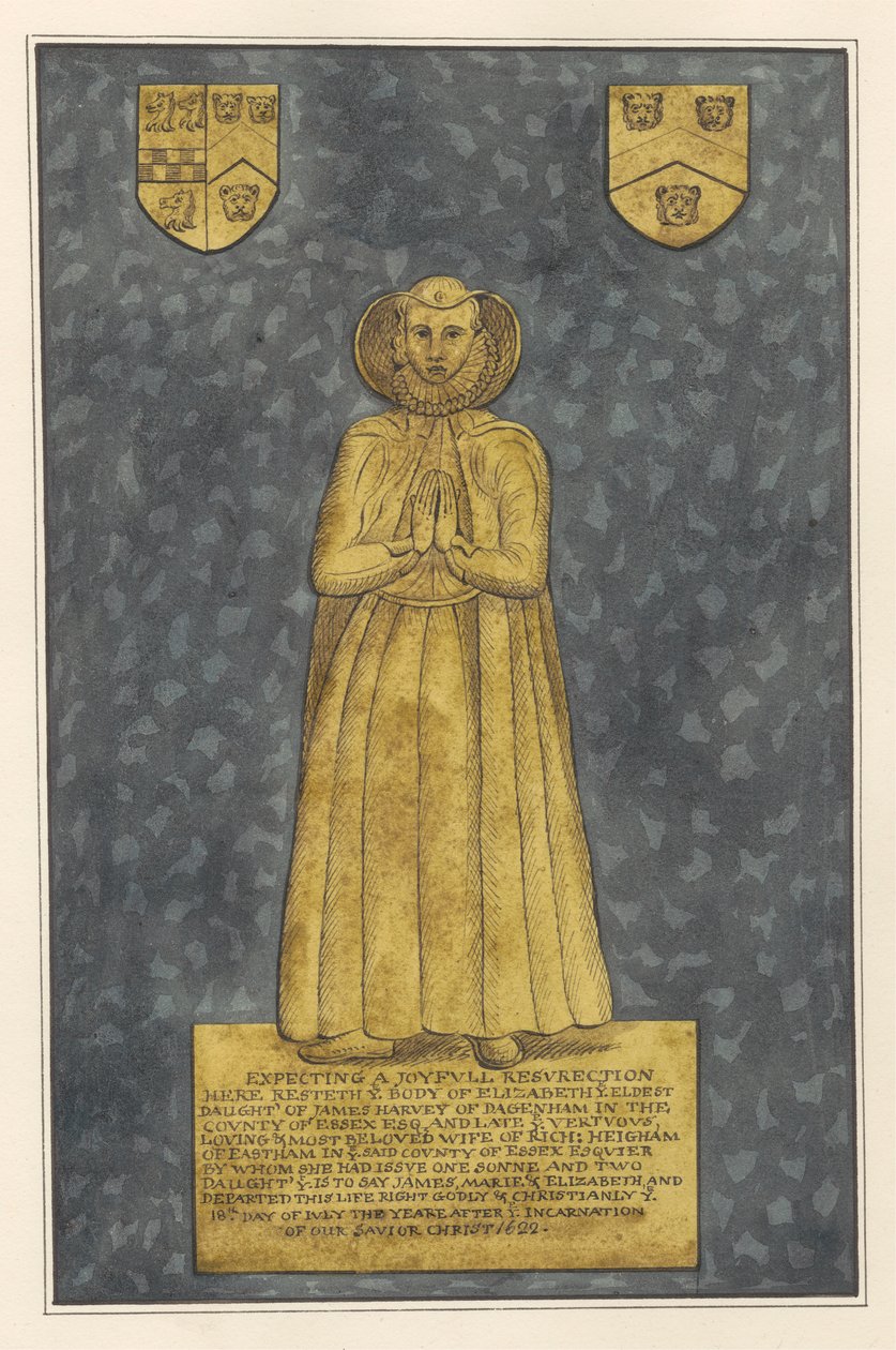 Latonado para Elizabeth Harvey de la iglesia de East Ham de Daniel Lysons