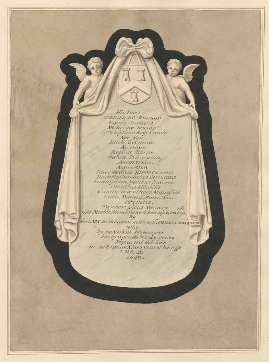 Monumento a Carous Scarburgh de la iglesia de Cranford de Daniel Lysons