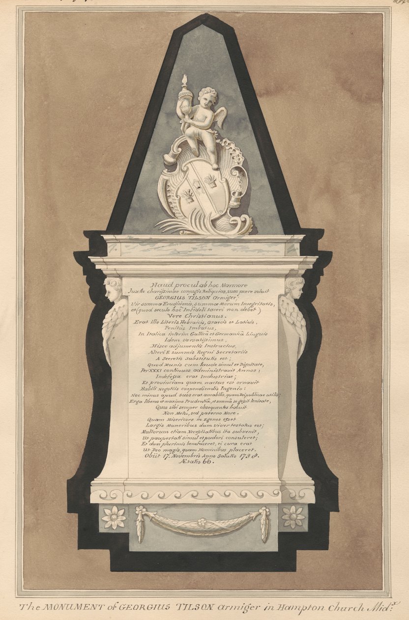 Monumento a George Tilson de la Iglesia de Hampton de Daniel Lysons