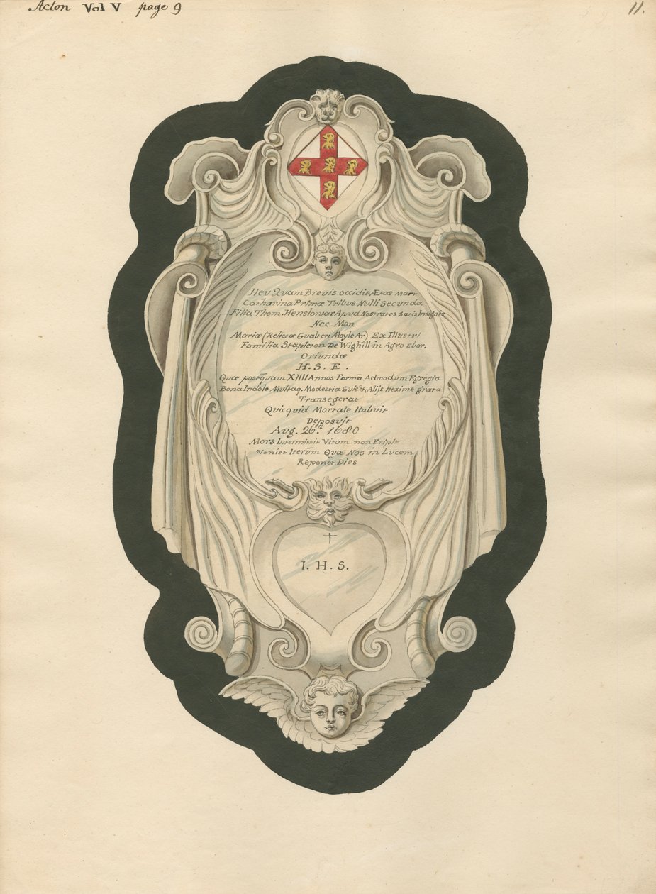 Monumento a H.S.E. de la Iglesia de Acton de Daniel Lysons