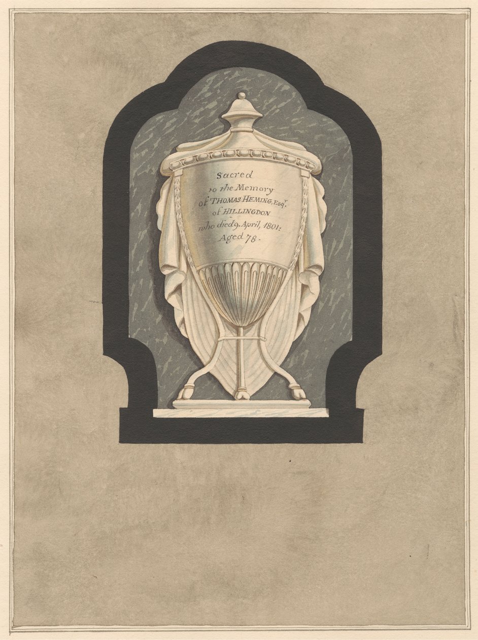 Monumento a Thomas Heming de la Iglesia de Hillingdon de Daniel Lysons