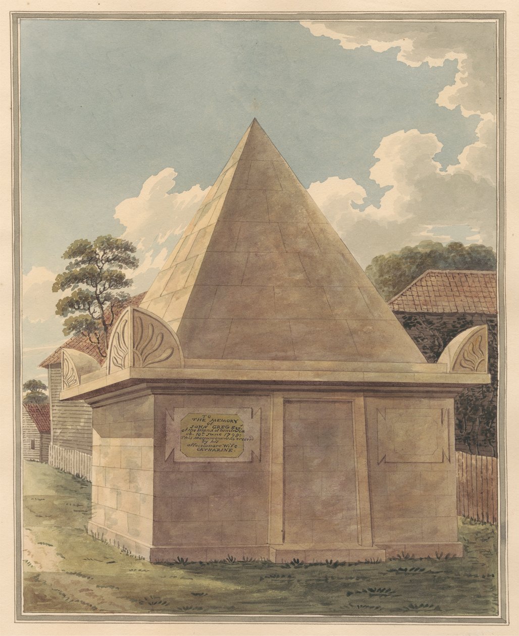 Tumba de John Greg en el cementerio de Hampton de Daniel Lysons