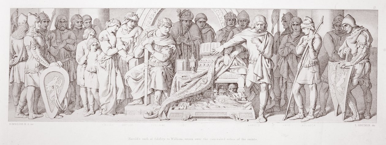 El juramento de fidelidad de Harold a William, jurado sobre las reliquias ocultas de los santos, de 