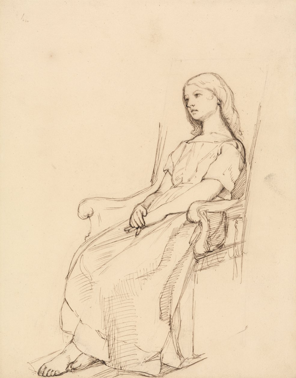 Estudio de una joven sentada de Daniel Maclise