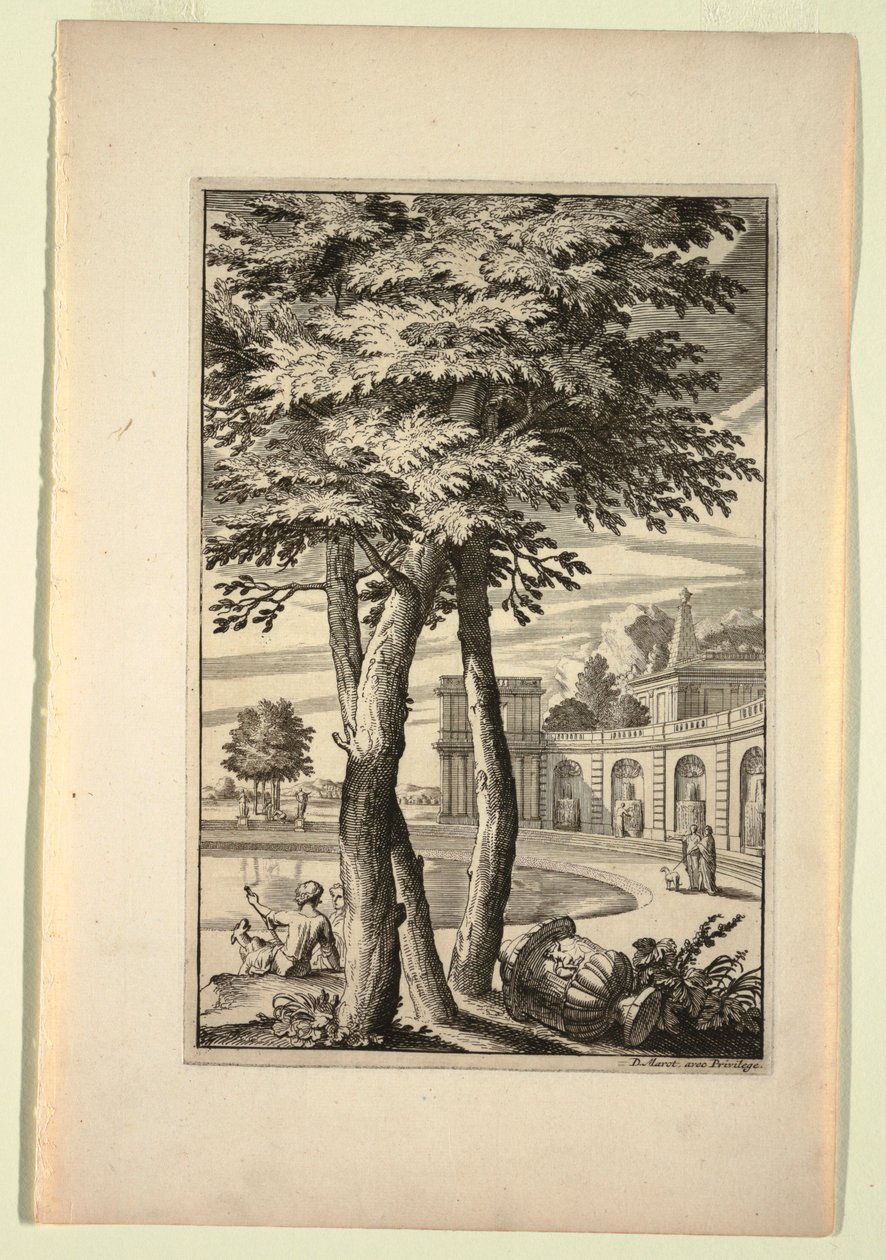 Placa en Nouveaux Livre de Paysages (Nuevo libro de paisajes) de Daniel Marot
