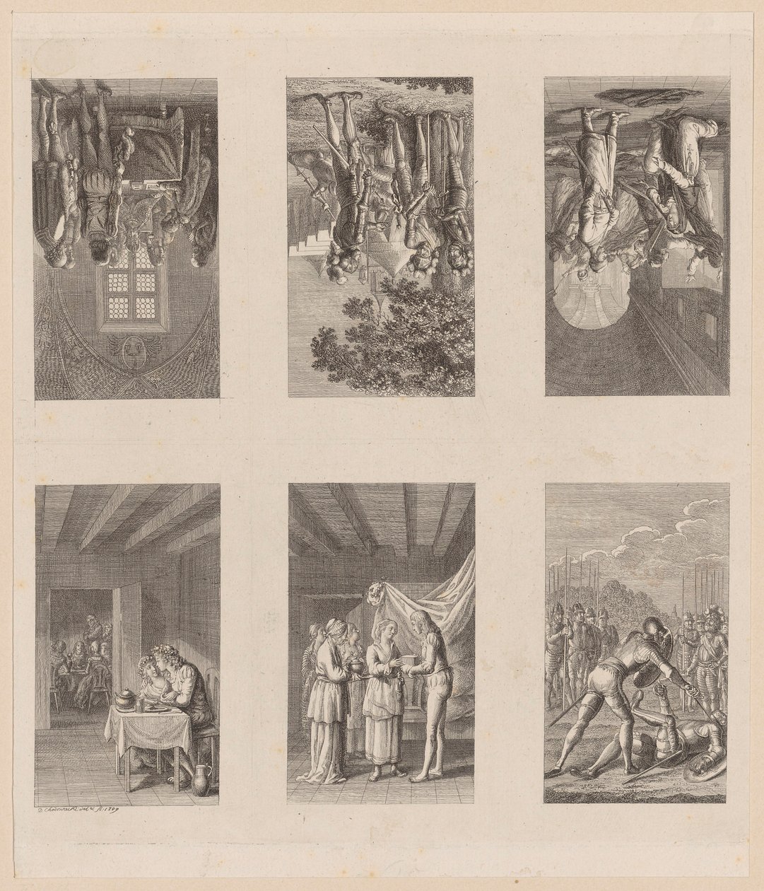 6 hojas sobre la «Historia de los Estados de Prusia y Brandeburgo» de Daniel Nikolaus Chodowiecki
