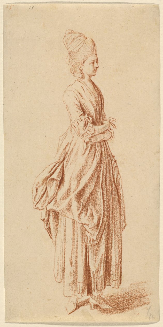Dama de pie con vestido de día de Daniel Nikolaus Chodowiecki