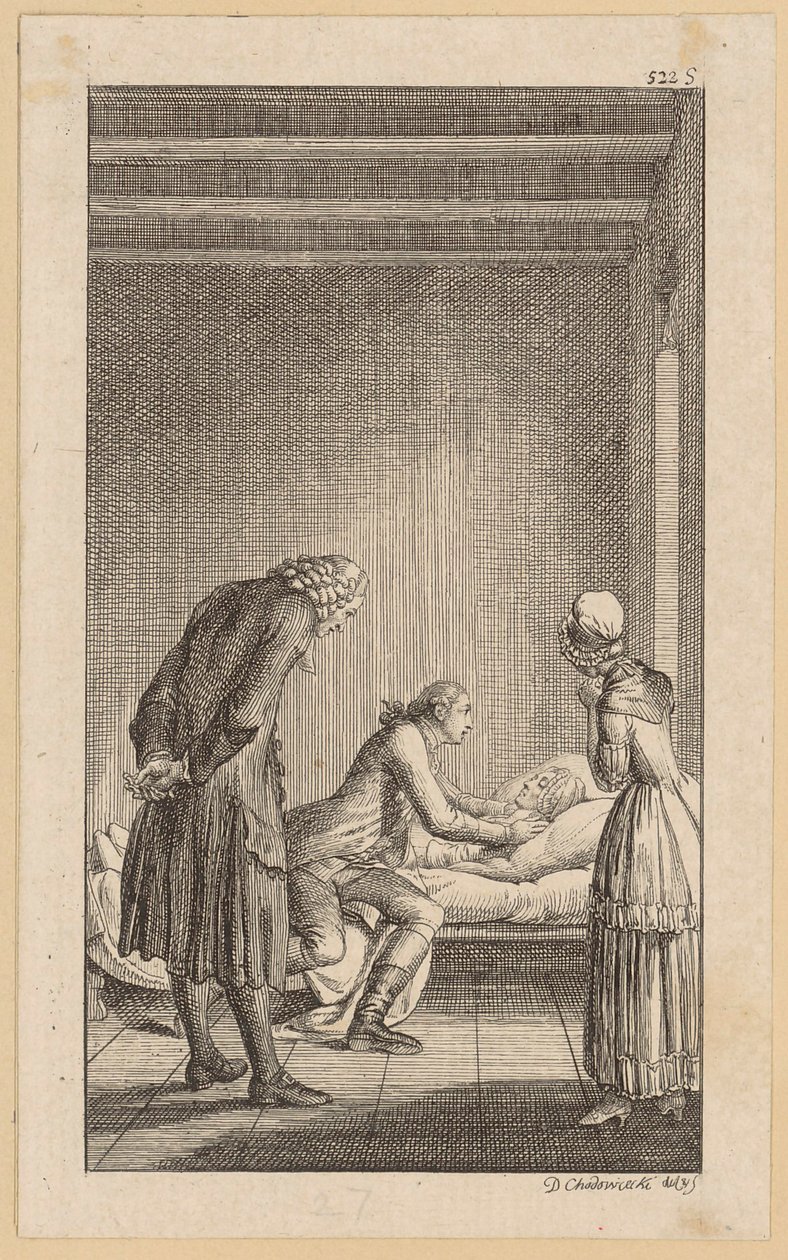Alexander junto al lecho de muerte de Minchen de Daniel Nikolaus Chodowiecki