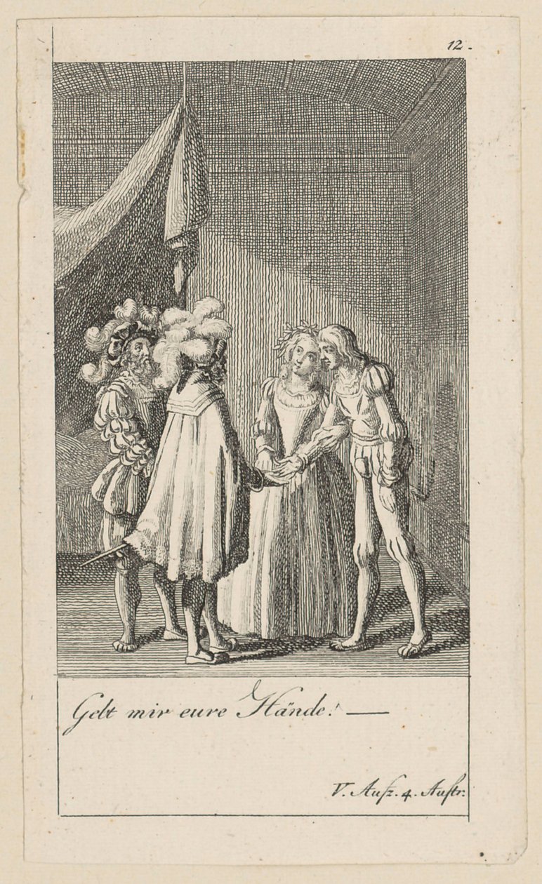Lámina 12 para "La tempestad" de Shakespeare de Daniel Nikolaus Chodowiecki
