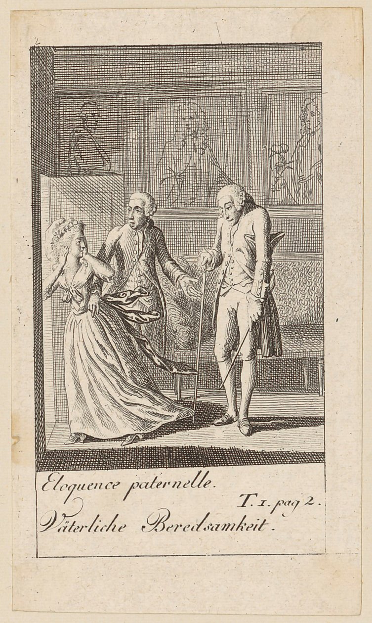 Lámina 2 de "Karoline von Lichfield" de Daniel Nikolaus Chodowiecki