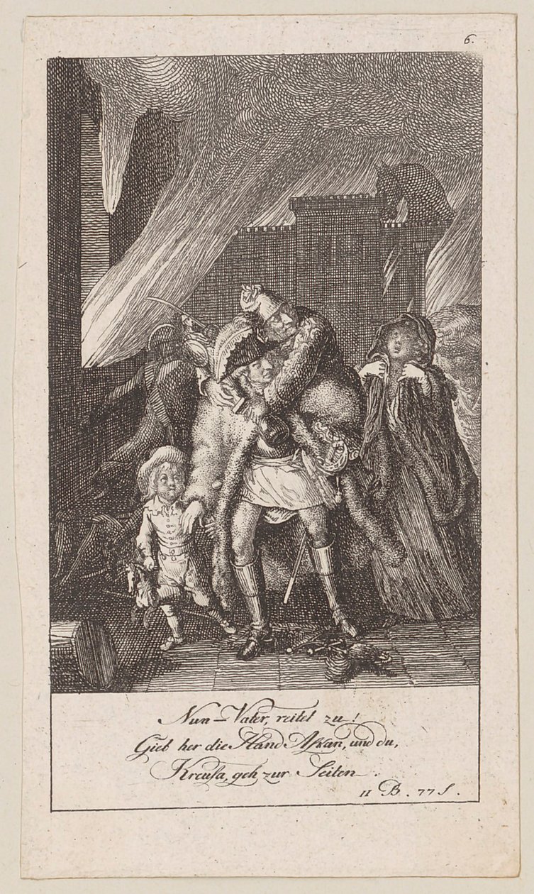 Lámina 6 de la «Eneida» de Blumauer de Daniel Nikolaus Chodowiecki