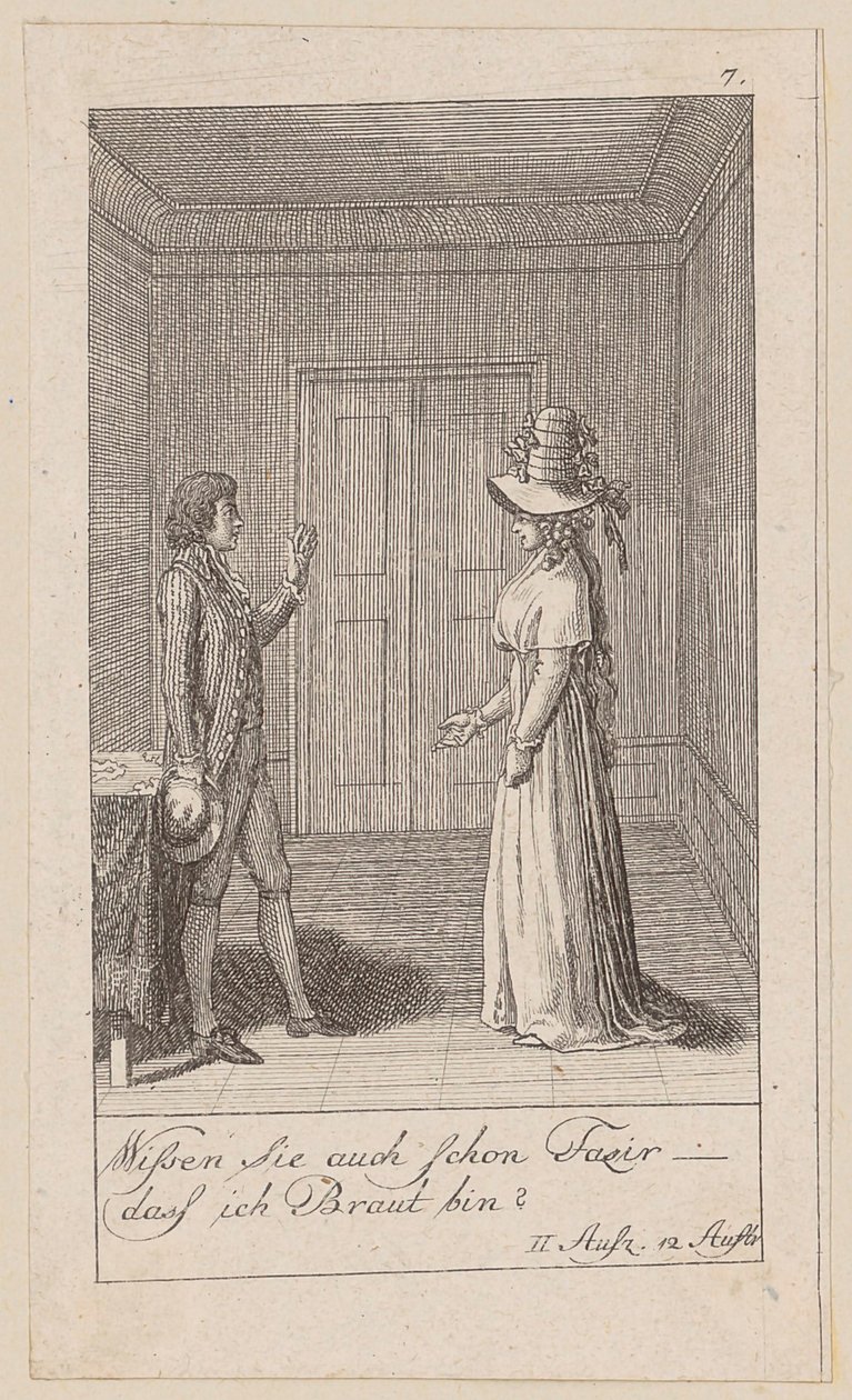 Lámina 7 de «Los indios en Inglaterra» de August von Kotzebue de Daniel Nikolaus Chodowiecki
