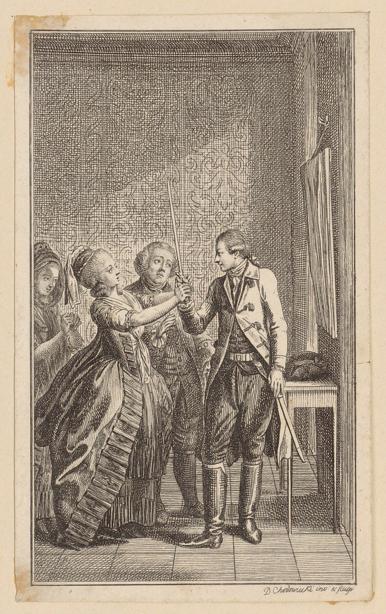 Hoja 7 de «La historia de Carl Ferdiner», de Dusch de Daniel Nikolaus Chodowiecki