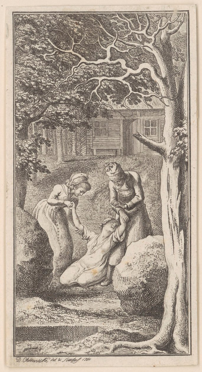 Página de «Wilhelmine Arend», de Wezel, segundo volumen de Daniel Nikolaus Chodowiecki
