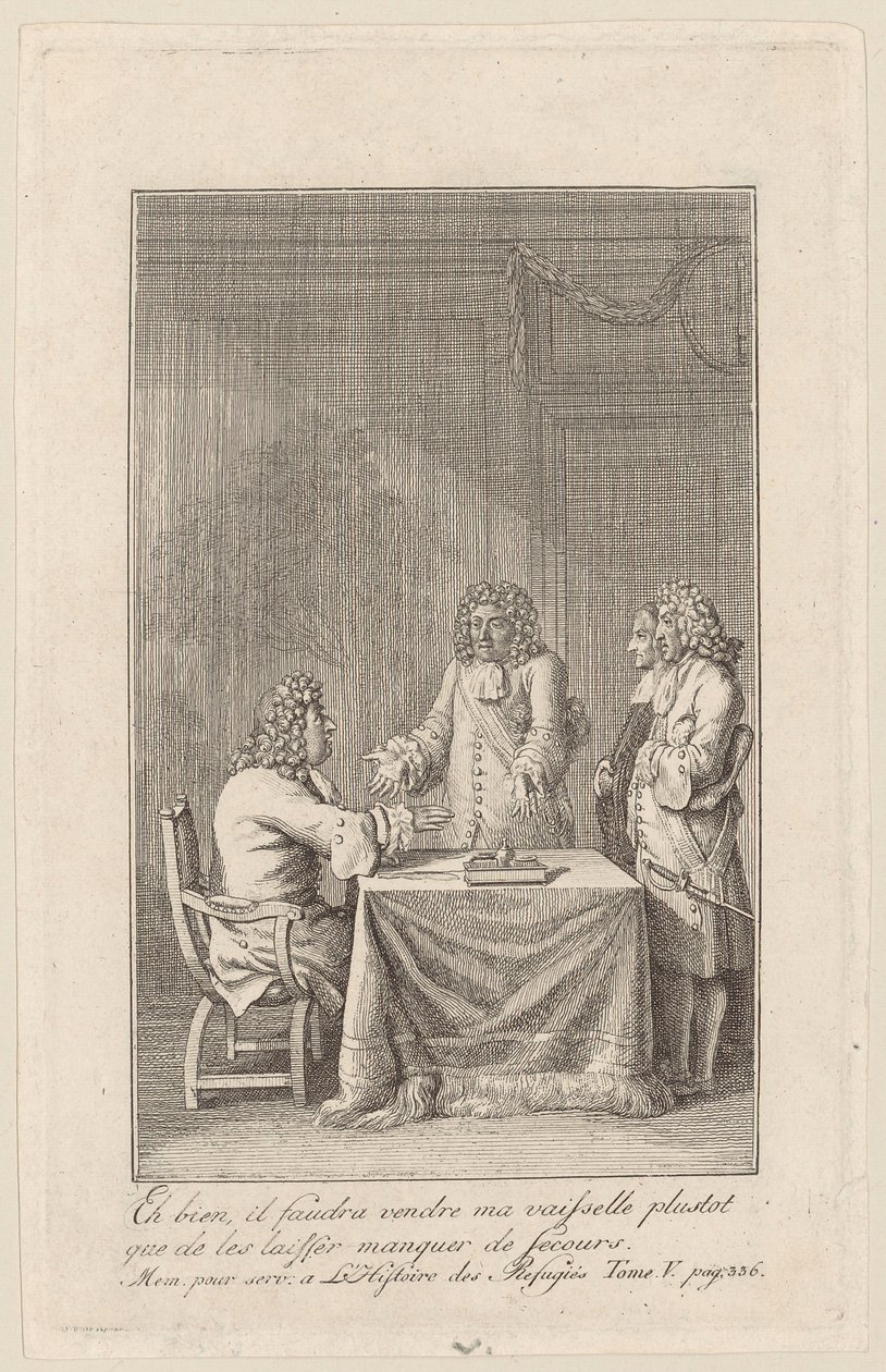 Página de las «Mémoires [...] des réfugiés», quinto volumen de Daniel Nikolaus Chodowiecki