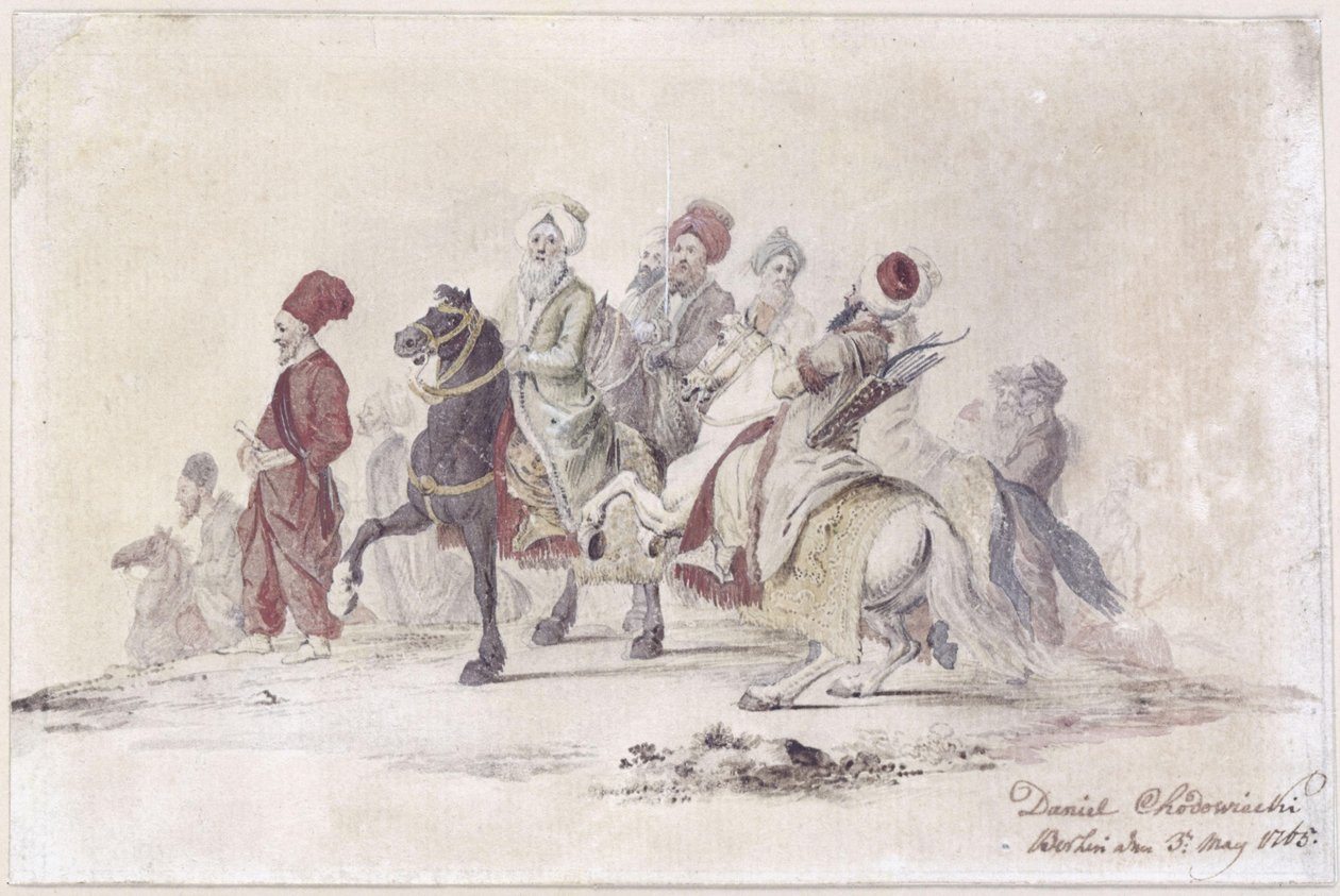 Comitiva de la embajada turca. E. 25 de Daniel Nikolaus Chodowiecki