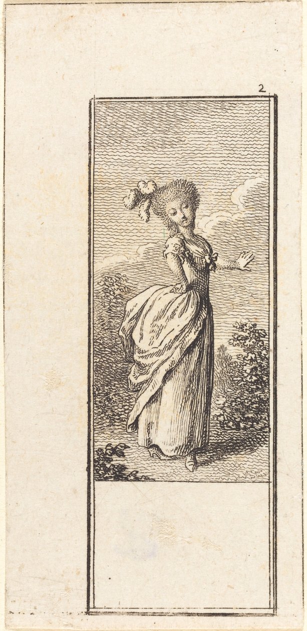 Niña con Tocada de Pluma de Avestruz de Daniel Nikolaus Chodowiecki