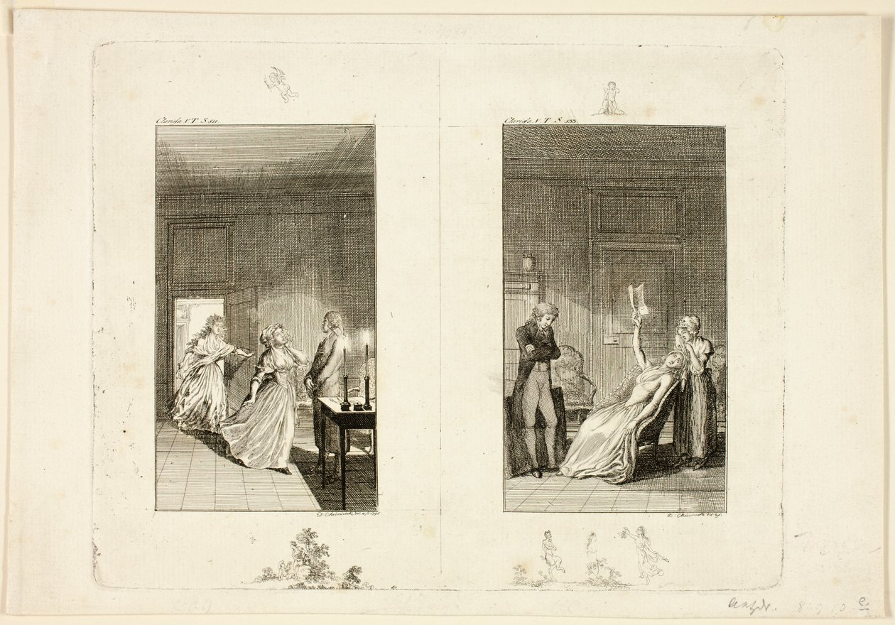 Ilustración de *Clarissa*, de Samuel Richardson de Daniel Nikolaus Chodowiecki