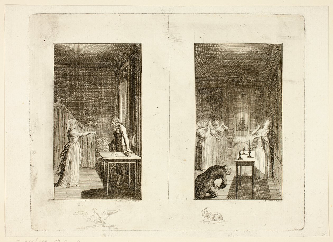 Ilustración de *Clarissa*, de Samuel Richardson de Daniel Nikolaus Chodowiecki